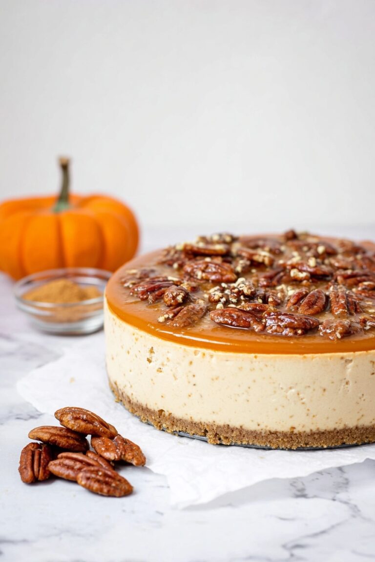 No-Bake Pumpkin Cheesecake with Pecan Topping Recipe