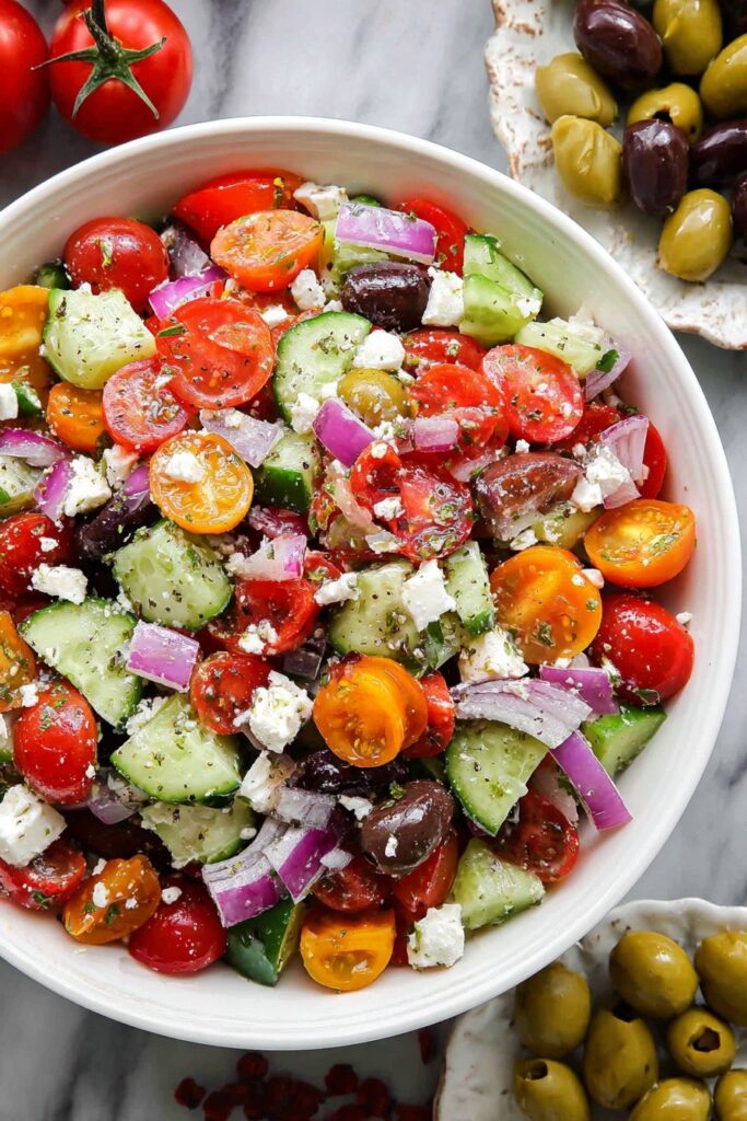 Greek Salad with Fresh Vegetables Recipe
