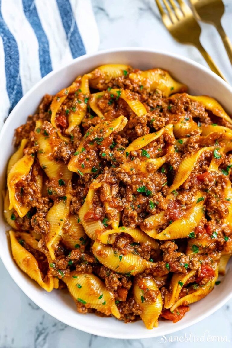 Creamy Beef Pasta Shells Recipe
