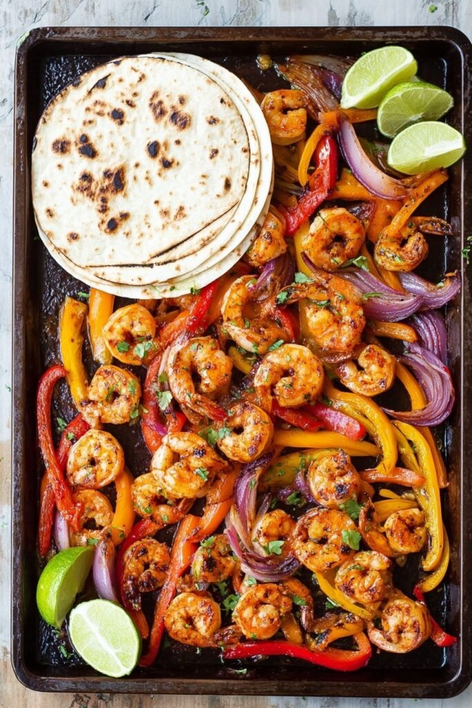 Sheet Pan Shrimp Fajitas Recipe