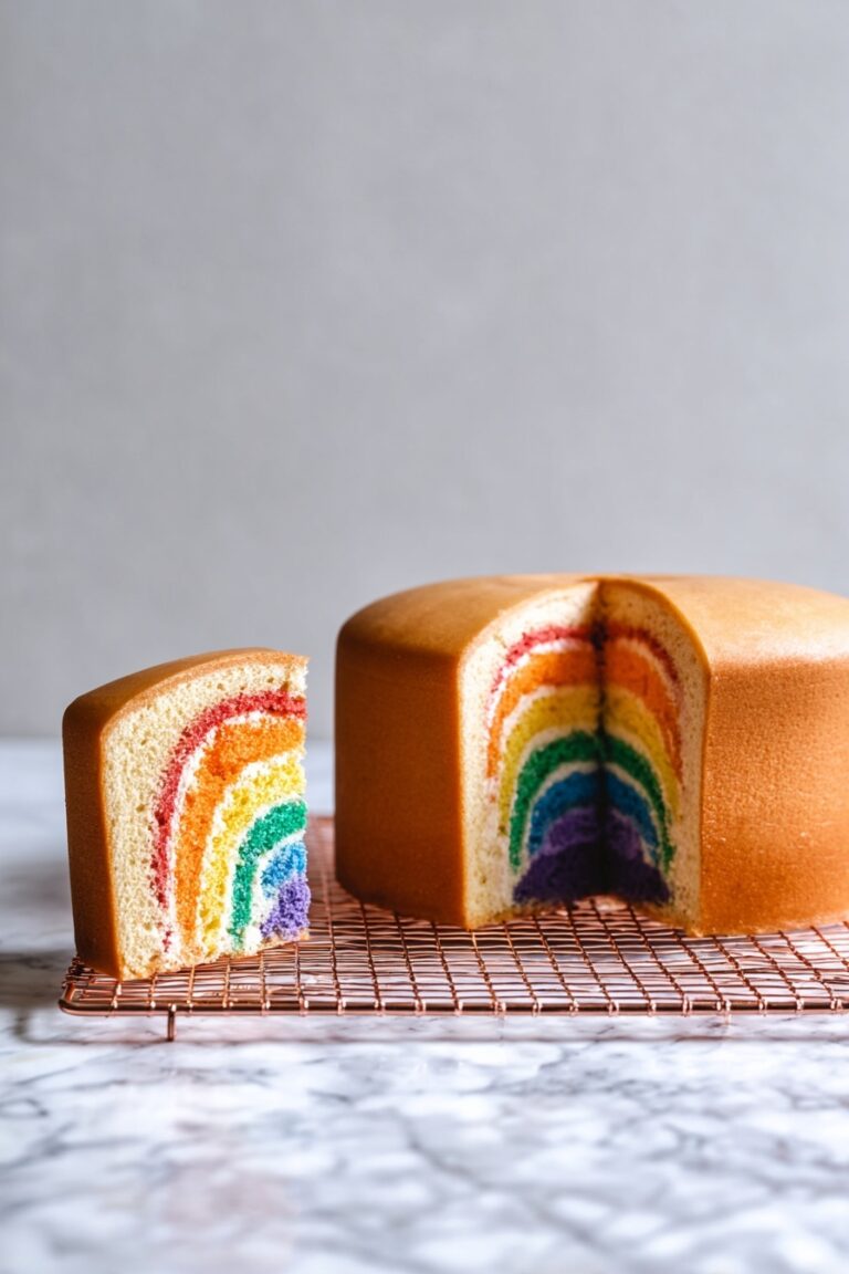 Rainbow Bundt Cake with Hidden Colors Recipe
