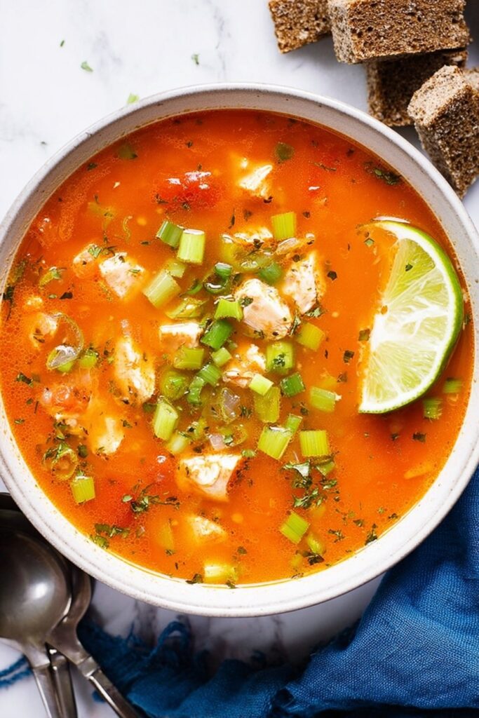 Cilantro Salmon Tomato Soup Recipe