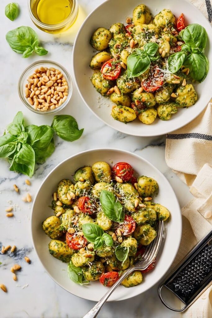 Pesto Gnocchi with Cherry Tomatoes Recipe