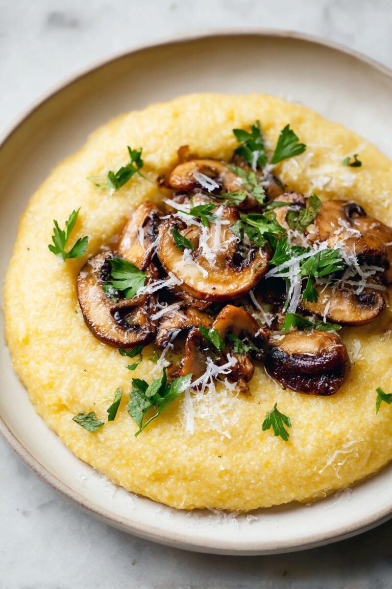 Creamy Mushroom Polenta Bake Recipe