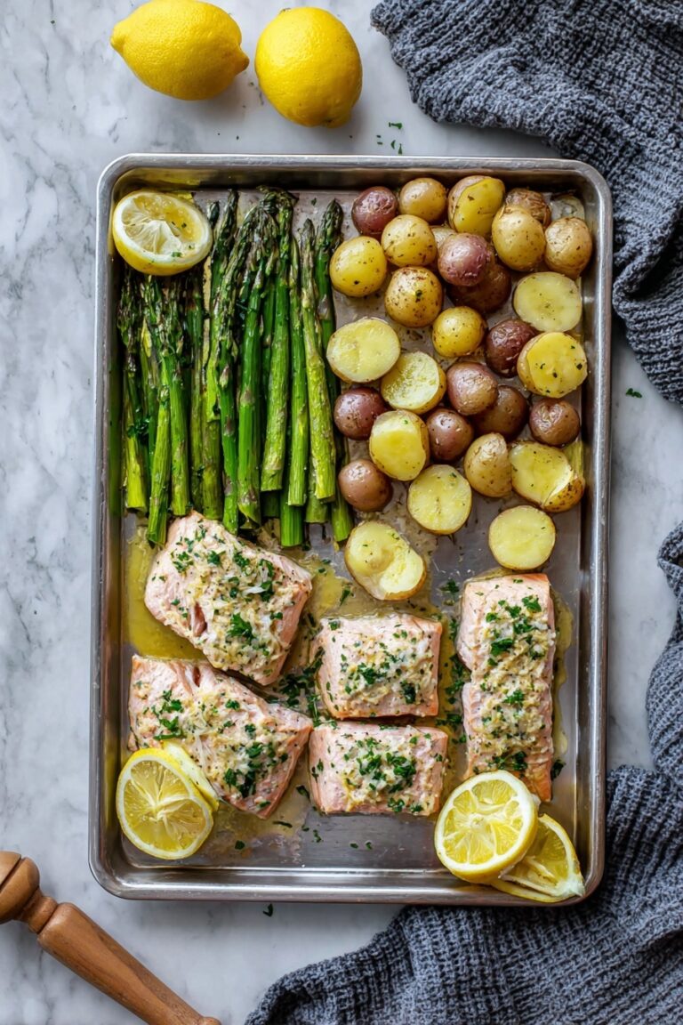 Lemon Garlic Butter Salmon with Asparagus Recipe