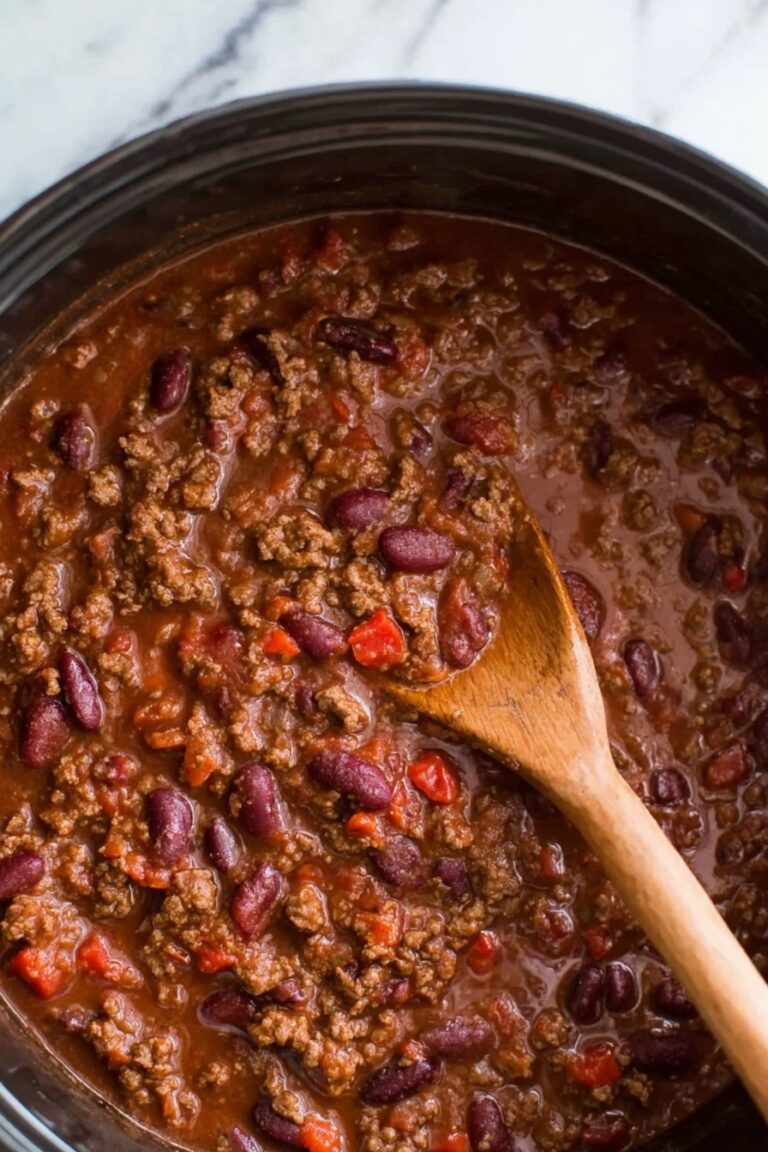 Slow Cooker Ground Beef Chili Recipe