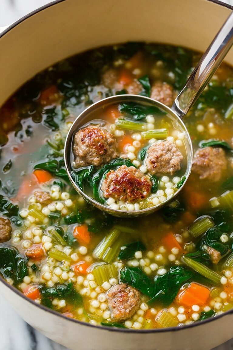 Easy Italian Wedding Soup with Mini Meatballs Recipe