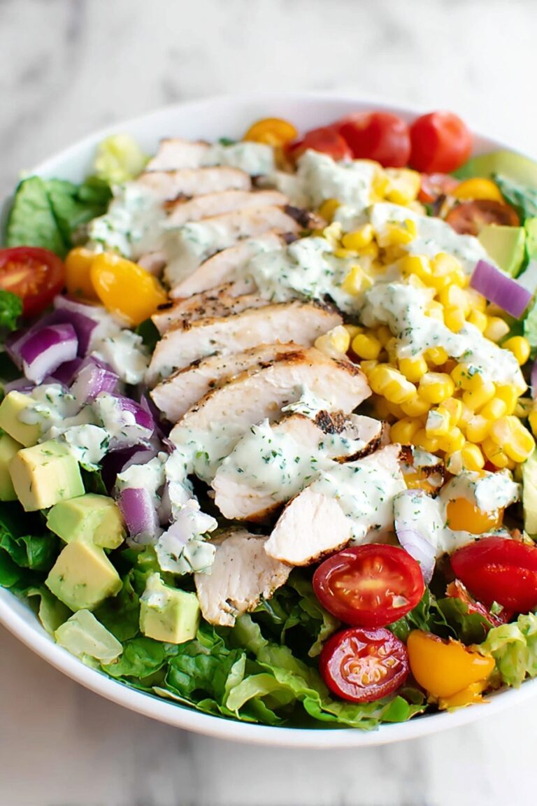 Healthy Chicken Cobb Salad with Buttermilk Ranch Recipe