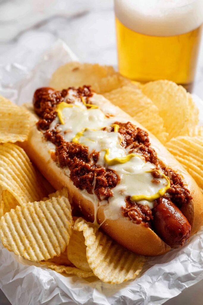 Spicy Chili Dogs with Smoked Sausages Recipe