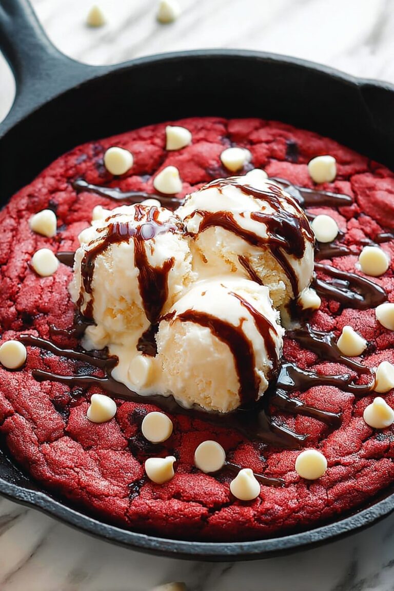 Red Velvet Skillet Cookie with White Chocolate Recipe