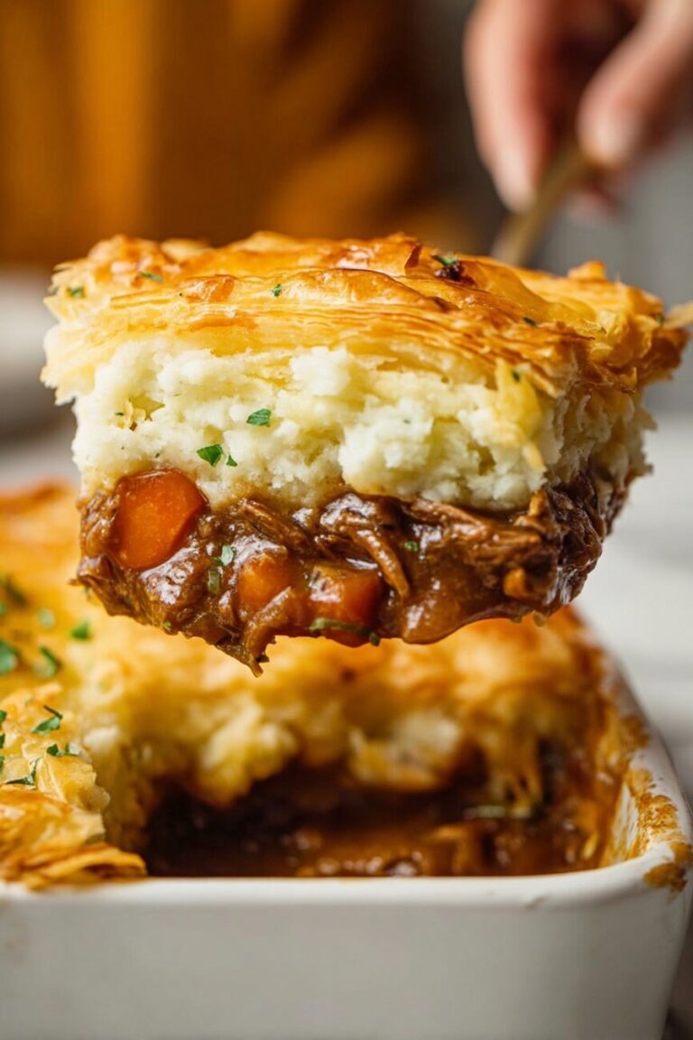 Steak and Guinness Pie with Mashed Potato Topping Recipe
