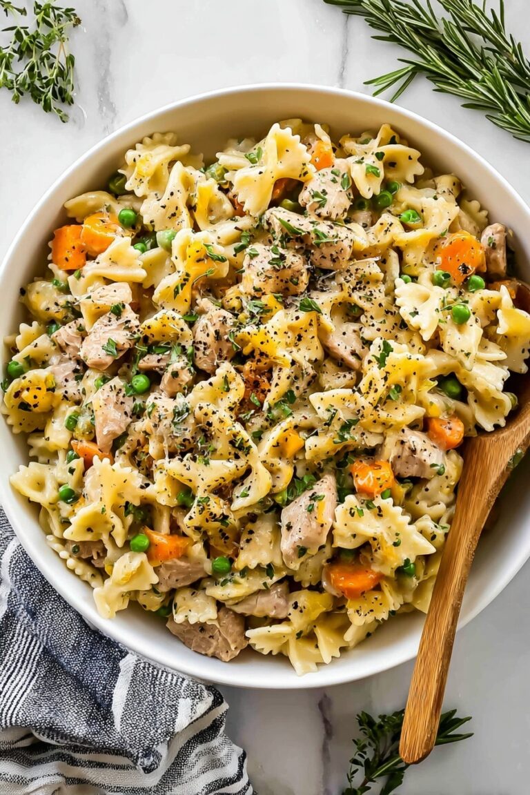 Creamy Chicken Pot Pie Pasta Recipe