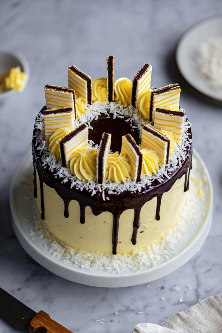 Nanaimo Bar Cake with Chocolate and Coconut Recipe
