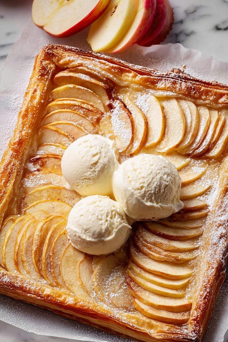 French Apple Tart with Puff Pastry Recipe