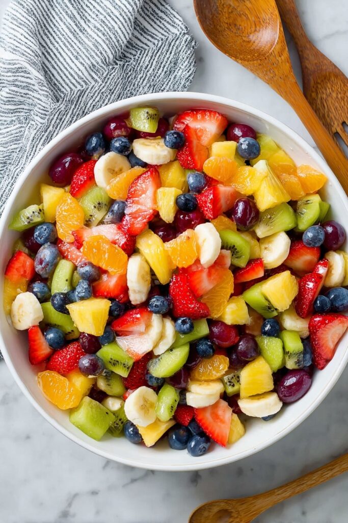 Colorful Honey Lime Rainbow Fruit Salad Recipe