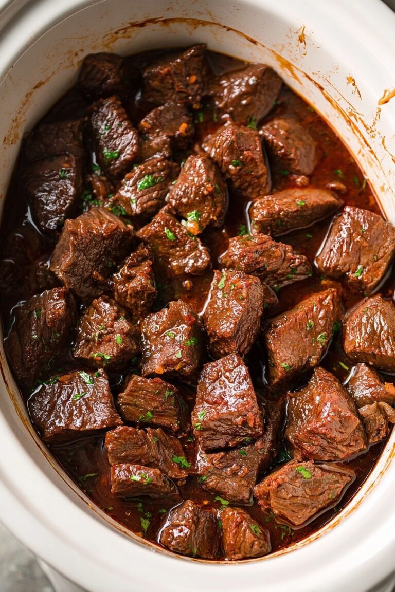 Garlic Butter Steak Bites in Slow Cooker Recipe