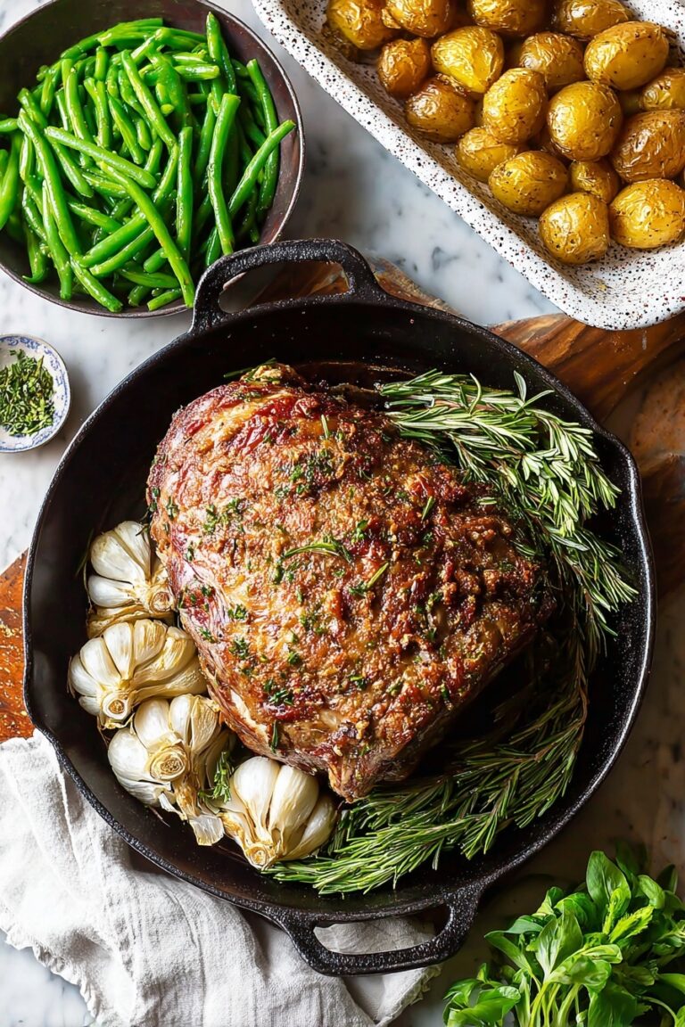 Garlic Rosemary Roast Leg of Lamb Recipe