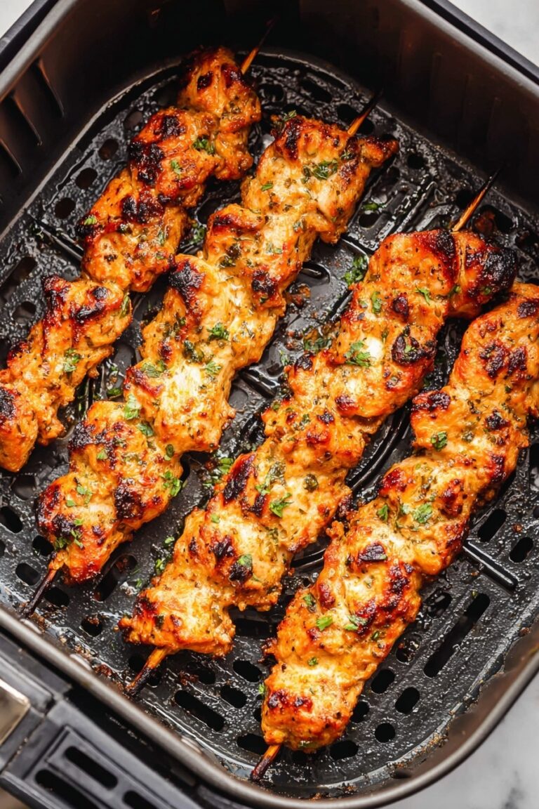 Garlic Parmesan Chicken Skewers in Air Fryer Recipe
