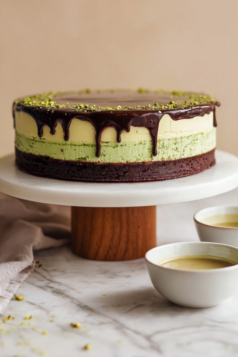 No Bake Chocolate Pistachio Cheesecake Recipe
