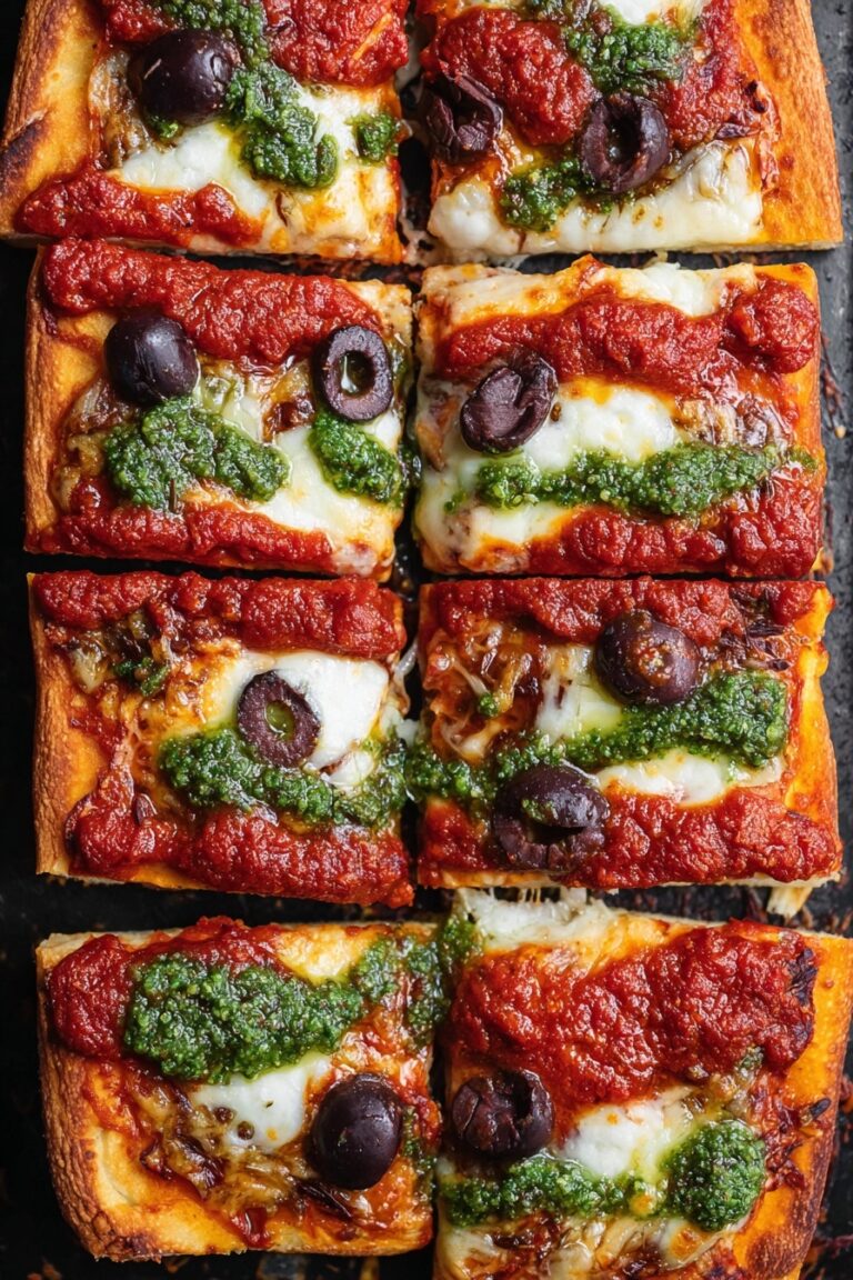 Detroit Style Pizza with Crispy Cheese Crust Recipe