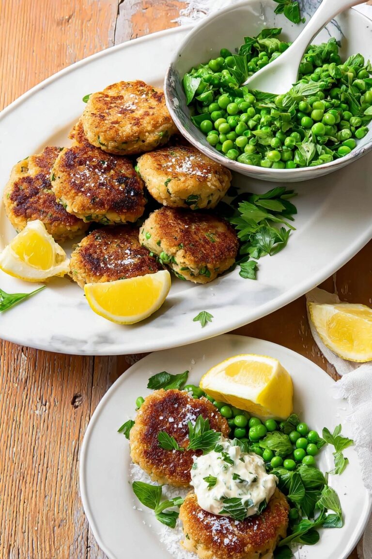 Lemon Fish Cakes with Spring Pea Salad Recipe
