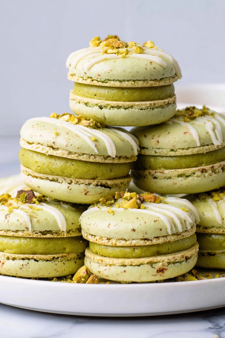 Pistachio Macarons with Pistachio Ganache Recipe
